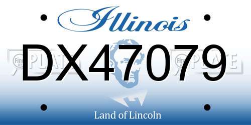 DX47079 Illinois License Plate