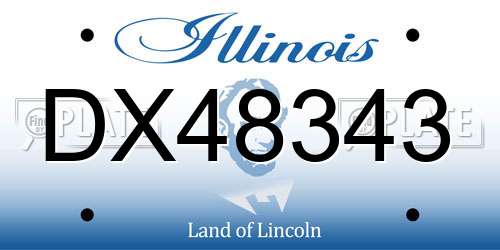 DX48343 Illinois License Plate
