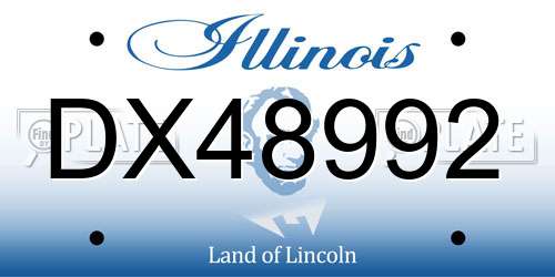 DX48992 Illinois License Plate
