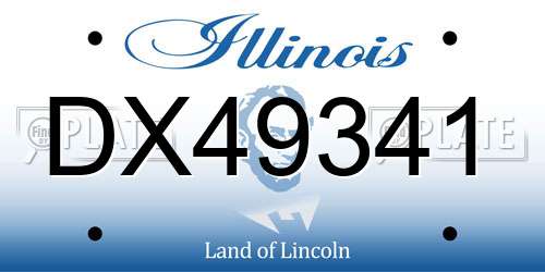 DX49341 Illinois License Plate
