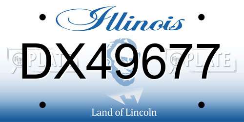 DX49677 Illinois License Plate