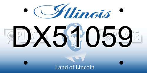 DX51059 Illinois License Plate