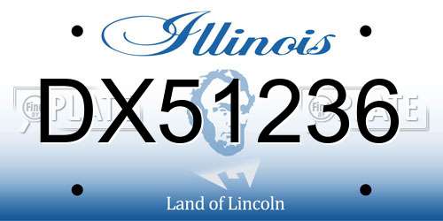 DX51236 Illinois License Plate
