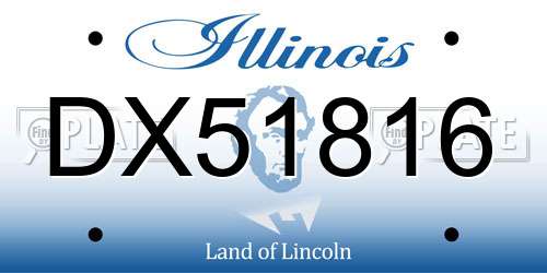 DX51816 Illinois License Plate