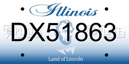 DX51863 Illinois License Plate