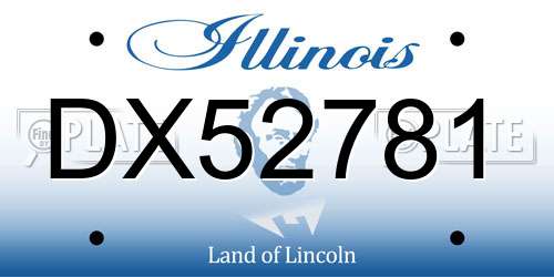 DX52781 Illinois License Plate
