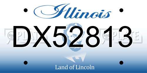 DX52813 Illinois License Plate