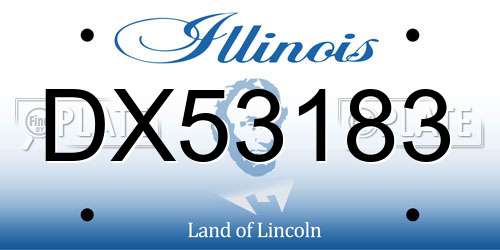 DX53183 Illinois License Plate