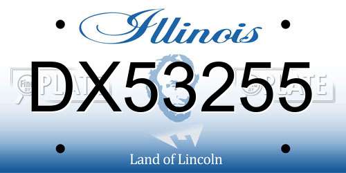 DX53255 Illinois License Plate
