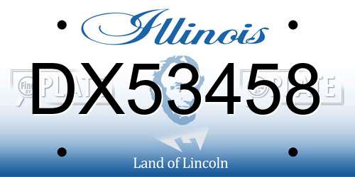 DX53458 Illinois License Plate