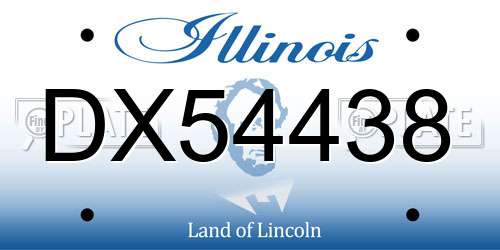 DX54438 Illinois License Plate