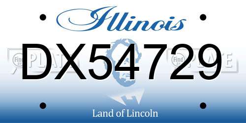 DX54729 Illinois License Plate