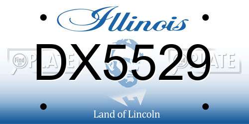 DX5529 Illinois License Plate