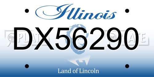 DX56290 Illinois License Plate