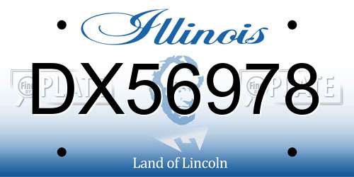 DX56978 Illinois License Plate