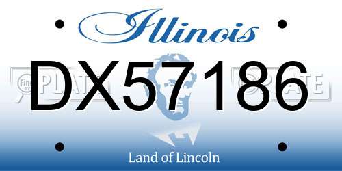 DX57186 Illinois License Plate
