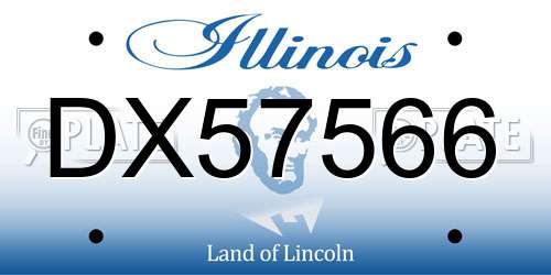 DX57566 Illinois License Plate