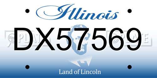 DX57569 Illinois License Plate