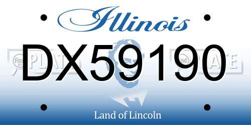 DX59190 Illinois License Plate