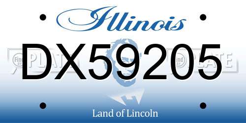 DX59205 Illinois License Plate