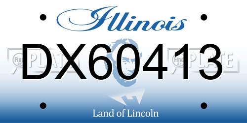 DX60413 Illinois License Plate