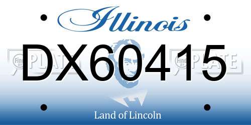 DX60415 Illinois License Plate