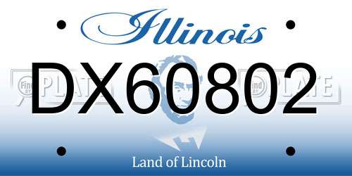 DX60802 Illinois License Plate