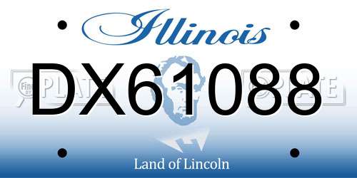 DX61088 Illinois License Plate
