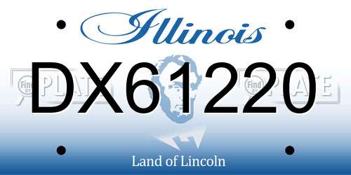 DX61220 Illinois License Plate