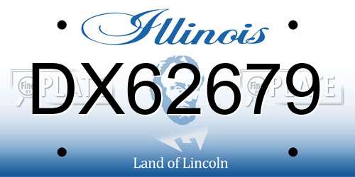 DX62679 Illinois License Plate