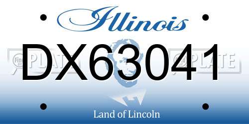 DX63041 Illinois License Plate