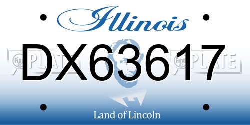 DX63617 Illinois License Plate