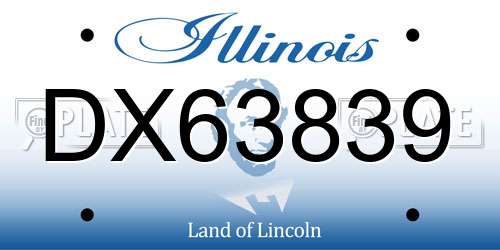 DX63839 Illinois License Plate