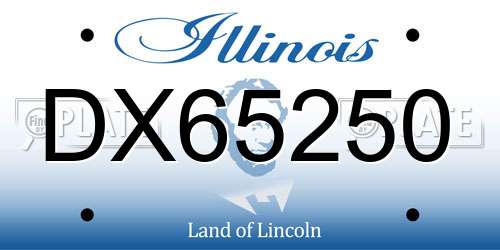 DX65250 Illinois License Plate