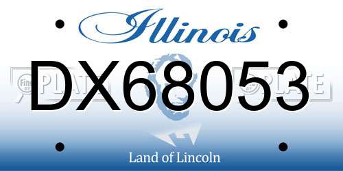 DX68053 Illinois License Plate
