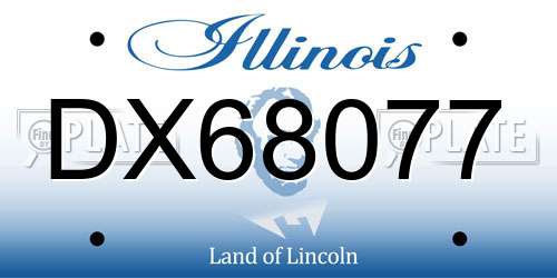 DX68077 Illinois License Plate