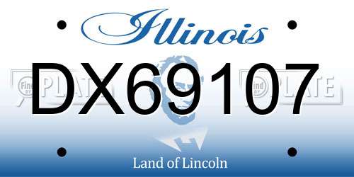 DX69107 Illinois License Plate