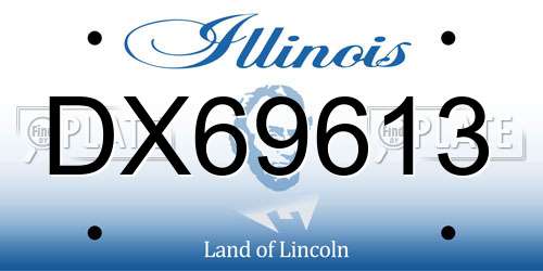 DX69613 Illinois License Plate