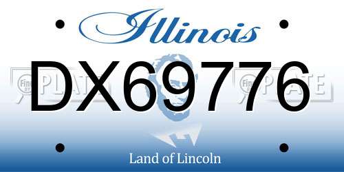 DX69776 Illinois License Plate