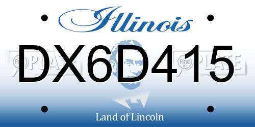 DX6D415 Illinois License Plate