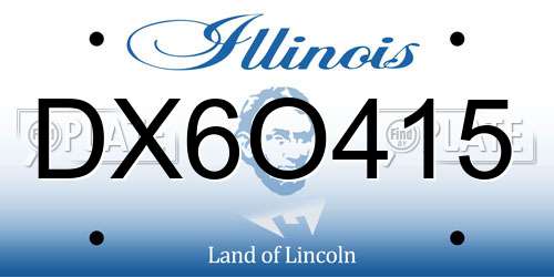 DX6O415 Illinois License Plate