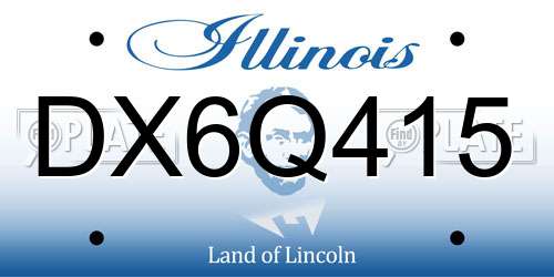 DX6Q415 Illinois License Plate