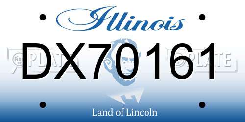 DX70161 Illinois License Plate