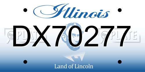 DX70277 Illinois License Plate