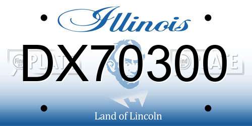 DX70300 Illinois License Plate