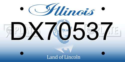 DX70537 Illinois License Plate