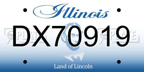 DX70919 Illinois License Plate