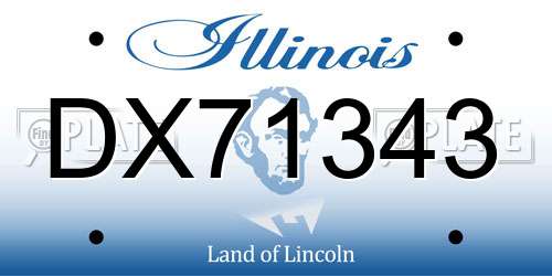 DX71343 Illinois License Plate