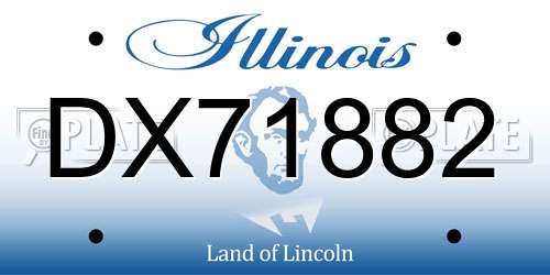 DX71882 Illinois License Plate