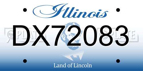 DX72083 Illinois License Plate
